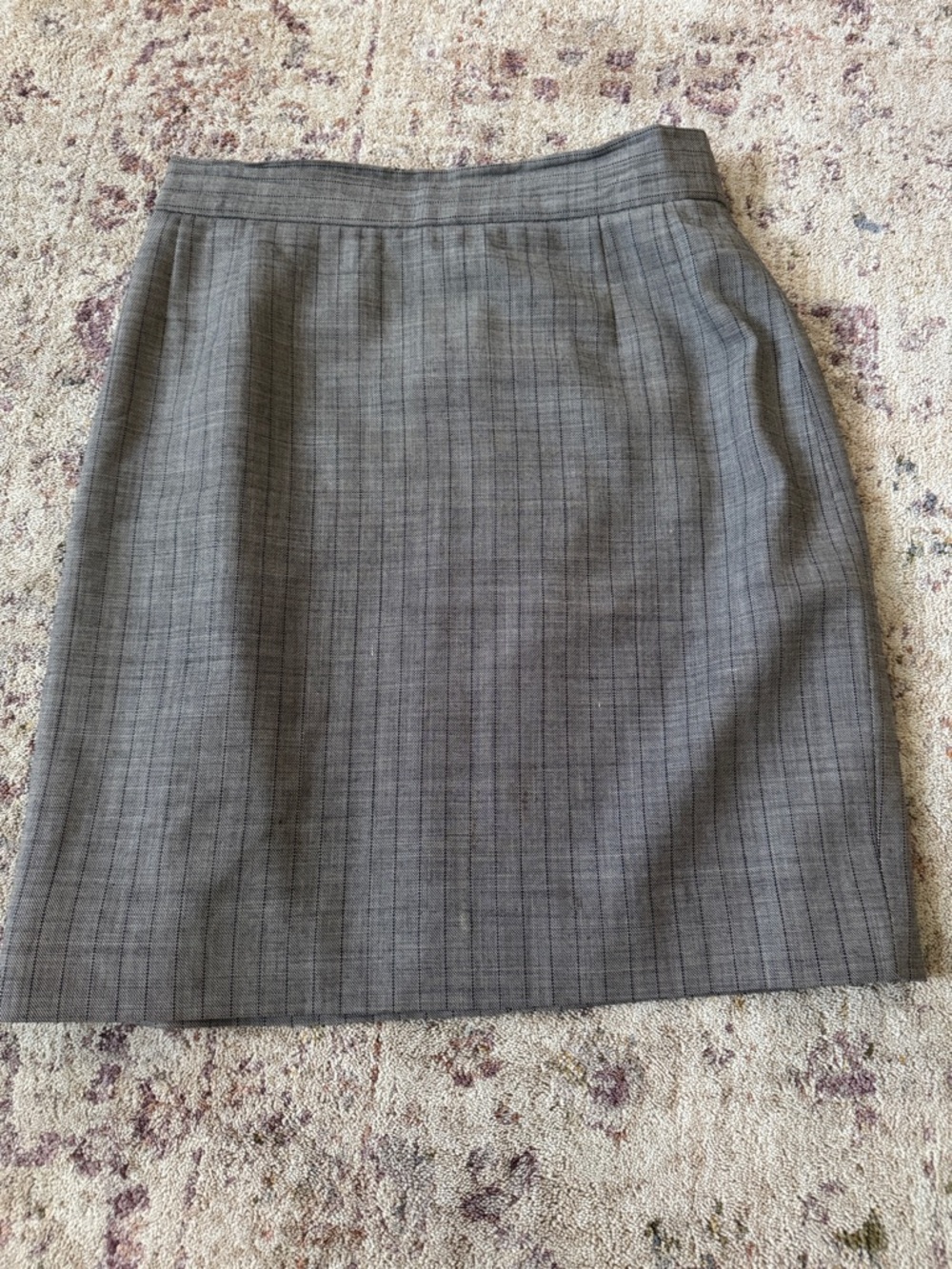 Escada Gray Plaid Pencil Skirt Gray Black stripe Mini